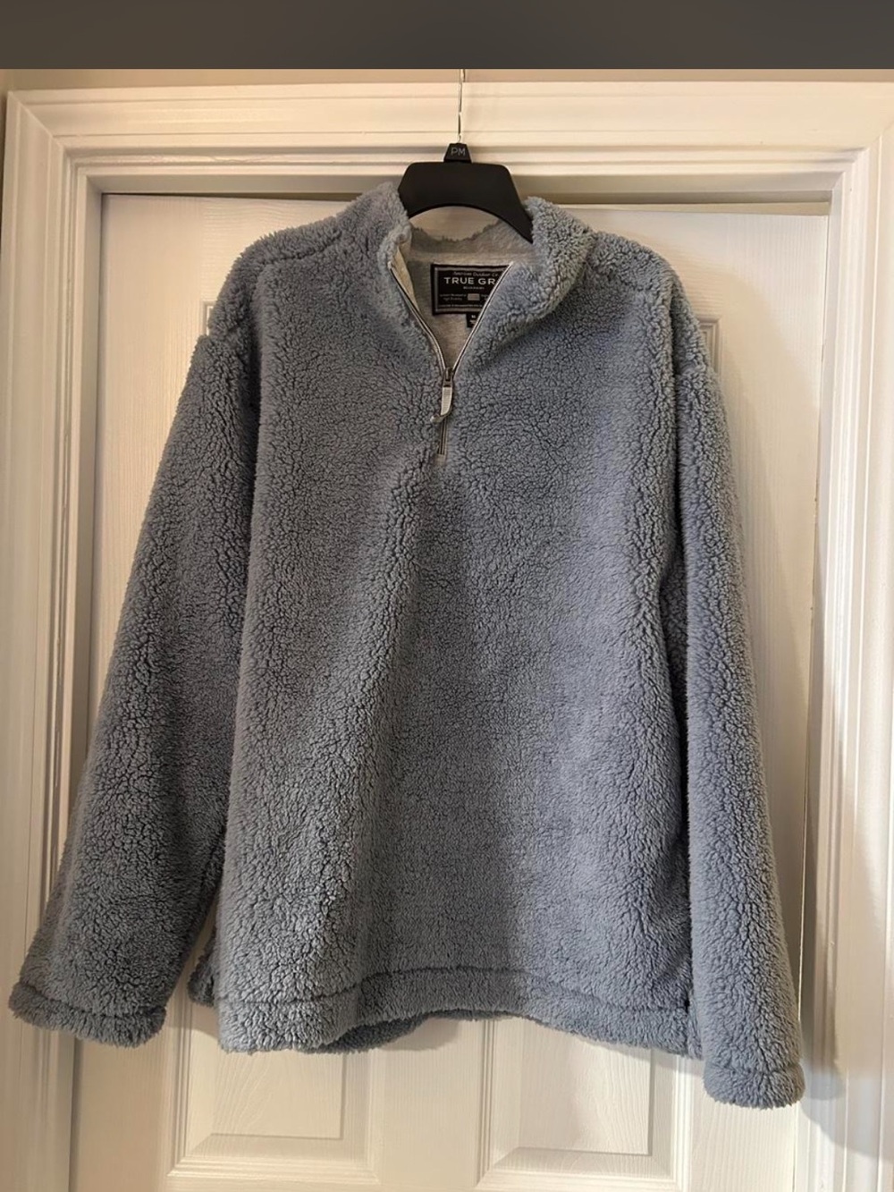 True Grit Plush Light Blue Quarter-Zip Sherpa Pullover